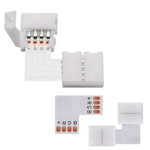 L Shape Connector 5 Pack Right Angle Corner Solderless Connectorfor 3528 5050 Smd Led Strip Lights 10Mm 2Pin String Lights