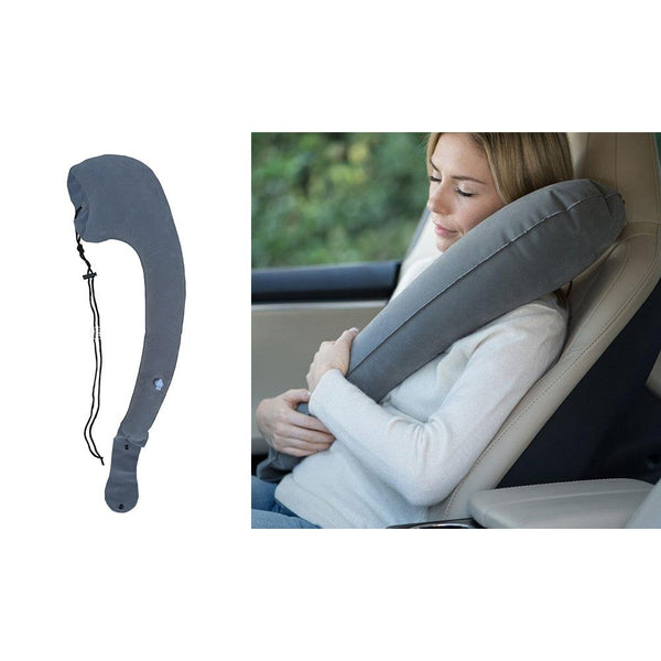 L Shaped Portable Inflatable Travel Pillow Neck Cushion Car Flight Rest Support