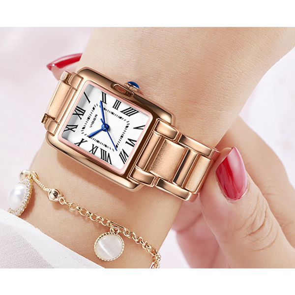 Veile Studios L1058 H Fashion Simple Watch Female Leisure Waterproof Quartz Trend Steel Band Square Watches