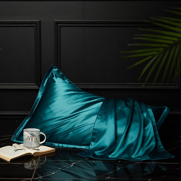 Pillowcase 50X90cm Teal Pure Silk For Comfortable Pillow Cases