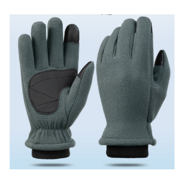 L Grey Winter Fleece Touchscreen Warm & Water Repellent For Cycling Outdoor Sports Gloves