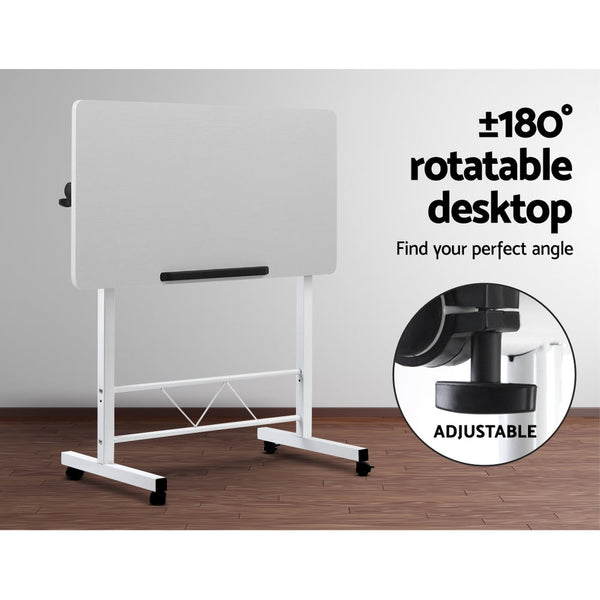 Portable Mobile Laptop Desk Notebook Computer Adjustable Study Office Table White