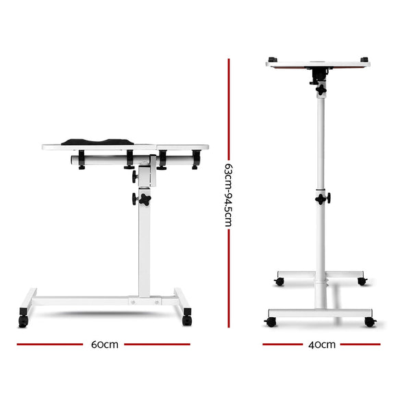 Artiss Laptop Table Desk Stand With Fan White Standing Desks