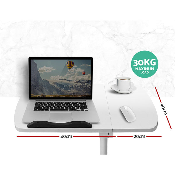 Artiss Laptop Table Desk Stand With Fan White Standing Desks