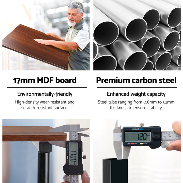 Artiss Twin Laptop Table Desk Dark Wood Laptop Desks