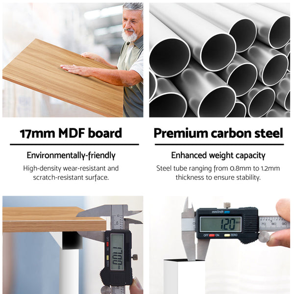 Artiss Twin Laptop Table Desk Light Wood Laptop Desks