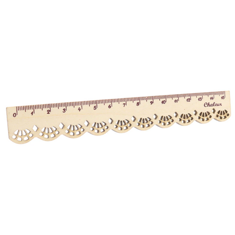Kawaii Stationery Lace Wood Ruler Sewing Rulers Vintage School Stationary Beige