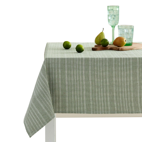 Ladelle Green Eco Cotton Rich Tablecloth 150 X 265 Cm