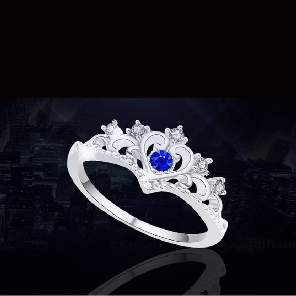 Ladies Princess Crown Rhinestone Ring