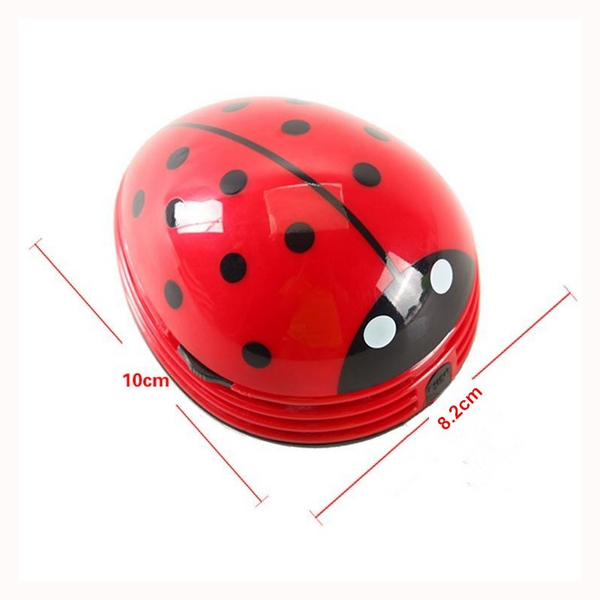 Mini Cute Ladybug Desktop Vacuum Cleaner Dust Collector For Home Office Table Cleaning Brush Size Abs