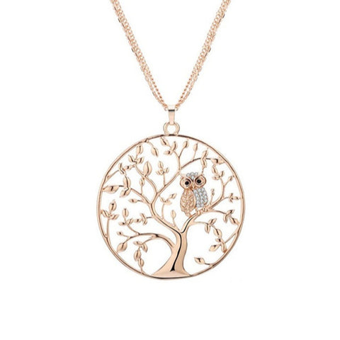 Veile Studios Lady's Necklace Fashion Hollow Life Tree Sweater Chain Gold Necklaces & Pendants