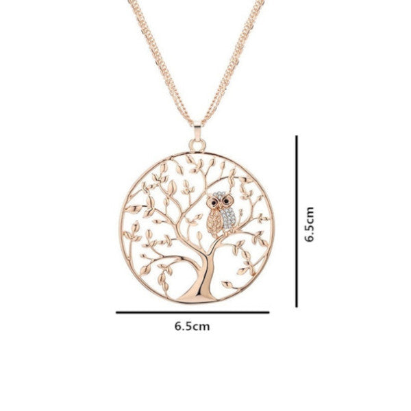 Veile Studios Lady's Necklace Fashion Hollow Life Tree Sweater Chain Gold Necklaces & Pendants