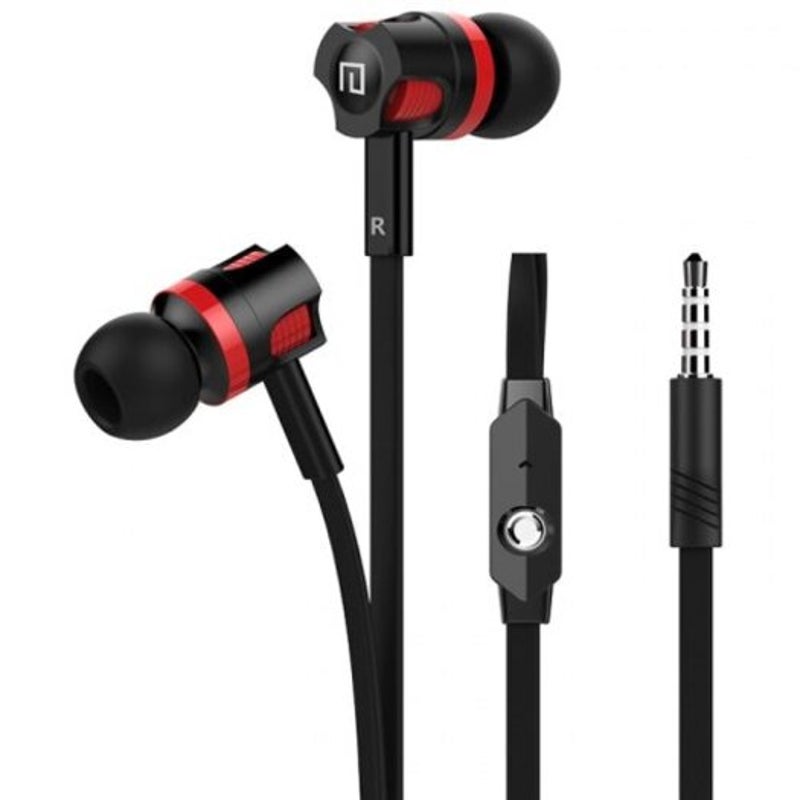 Jm26 Noodle Line Subwoofer Control Universal In Ear Headphones For Apple Mobile Phone Mp3 Black Wired Earphones