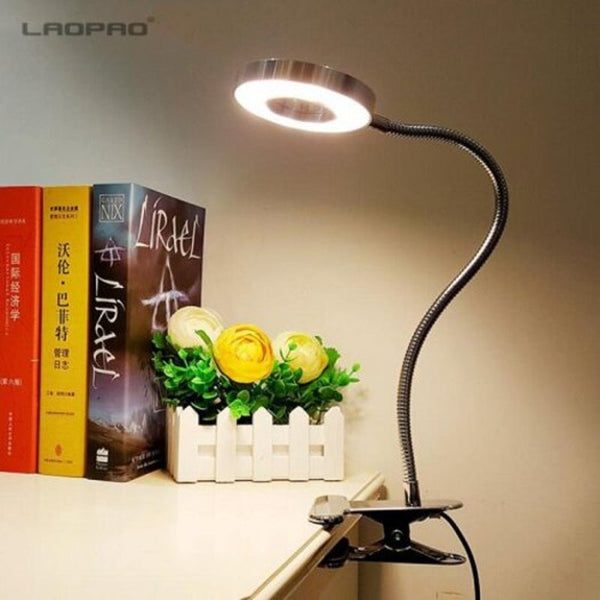 Led Clip Desk Lamp Flexible 3000K 4000K 6000K 10 Level Dimming Book Light Black Lamps