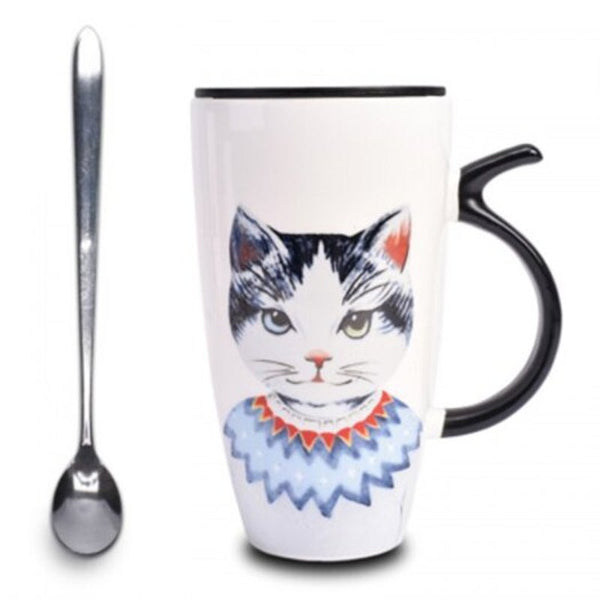 Large Capacity 600 Ml Cat Ceramic Coffee Cup Multi Mugs