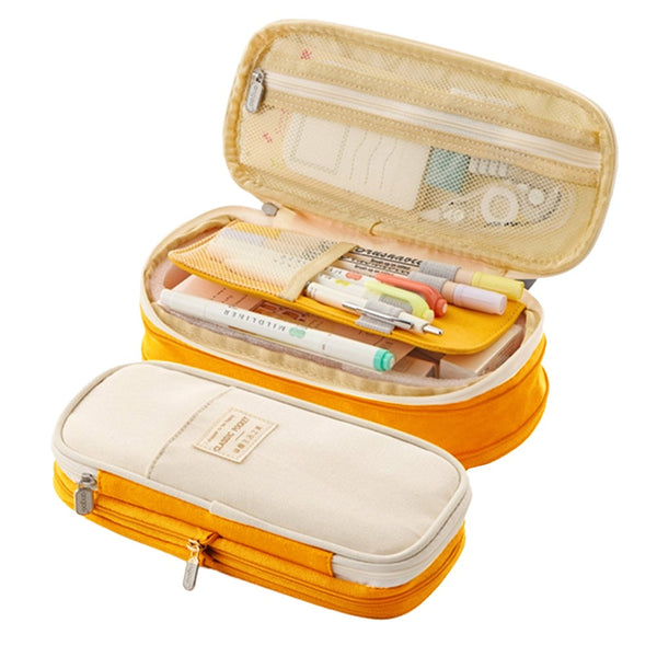 Pencil Cases Large Capacity Pencil Case Pouch Storage Bag Double Zipper Design Expandable