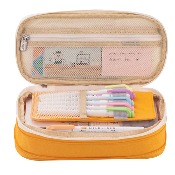 Pencil Cases Large Capacity Pencil Case Pouch Storage Bag Double Zipper Design Expandable