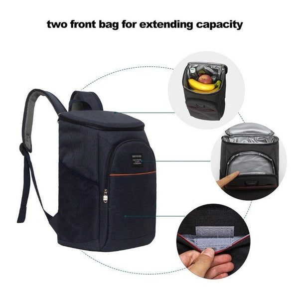 Large Capacity Picnic Bag Blue Lunchboxes & Bags