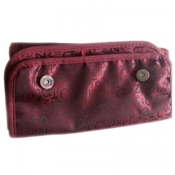Large Capacity Roll Cosmetic Storage Bag For Travel Chestnut Red Makeup Bags & Cases