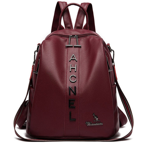 Large Capacity Travel Backpack Pu Leather High Quality Women Backpacks Big Book Bag Brand Designer Luxury