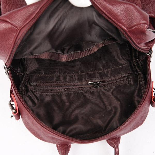 Large Capacity Travel Backpack Pu Leather High Quality Women Backpacks Big Book Bag Brand Designer Luxury