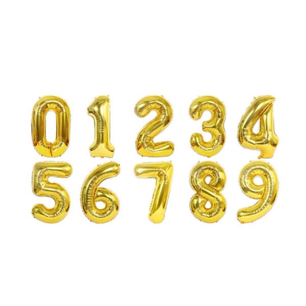 Large Digital Aluminum Foil Balloon 40 Inch Helium Gold Balloons