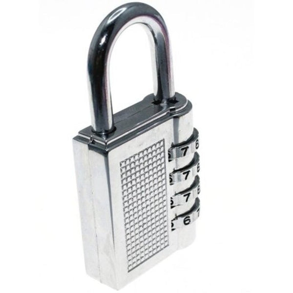 Large Zinc Alloy 4 Digit Code Lock Security Anti Theft Padlock Luggage 17B Silver