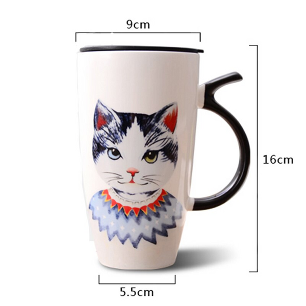 Large Capacity 600 Ml Cat Ceramic Coffee Cup Multi Mugs