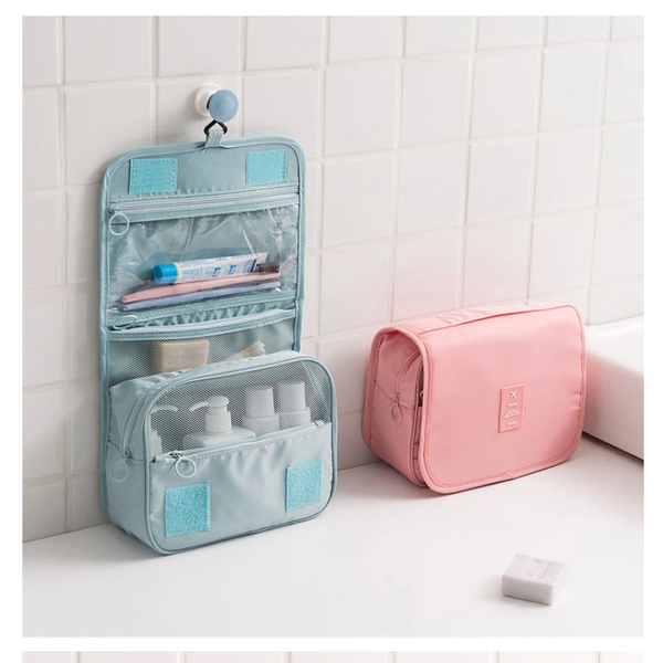 Large Capacity Bathroom Cosmetic Storage Bag With Hanging Hook For Travel Makeup Bags & Cases