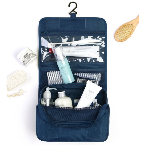 Large Capacity Bathroom Cosmetic Storage Bag With Hanging Hook For Travel Makeup Bags & Cases