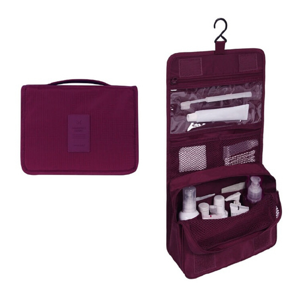 Large Capacity Bathroom Cosmetic Storage Bag With Hanging Hook For Travel