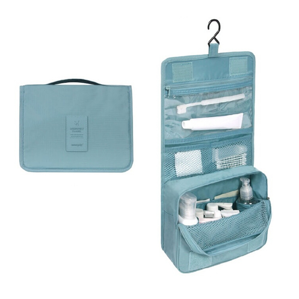 Large Capacity Bathroom Cosmetic Storage Bag With Hanging Hook For Travel