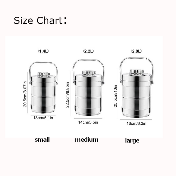 Large Capacity Insulated Lunch Box Stainless Steel Thermal Food Container Bento Lunchboxes