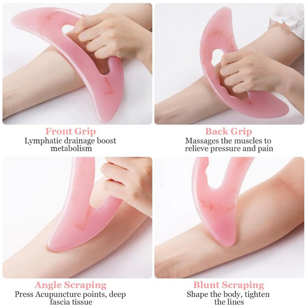 Large Gua Sha Massager Lymphatic Drainage & Cellulite For Legs Face Back Pain Relief Pink Massagers