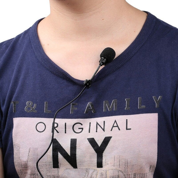 Lavalier Clip Metal Stereo Microphone 3.5Mm With Collar For Lound Computer Pc Laptop Microphones