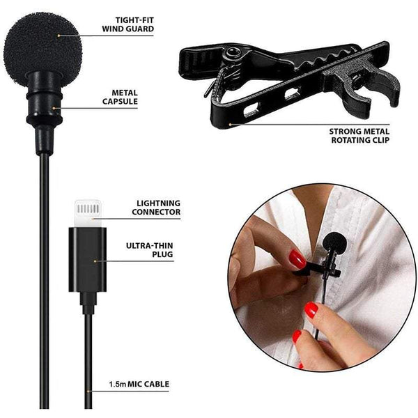 Microphones Lavalier Lapel Full Range Audio Video Recording Condenser Iphone Ipad Other Mobile Accessories