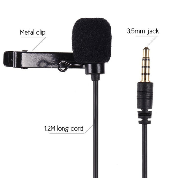 Lavalier Microphone Omni Directional Clip On Black Microphones & Wireless Systems