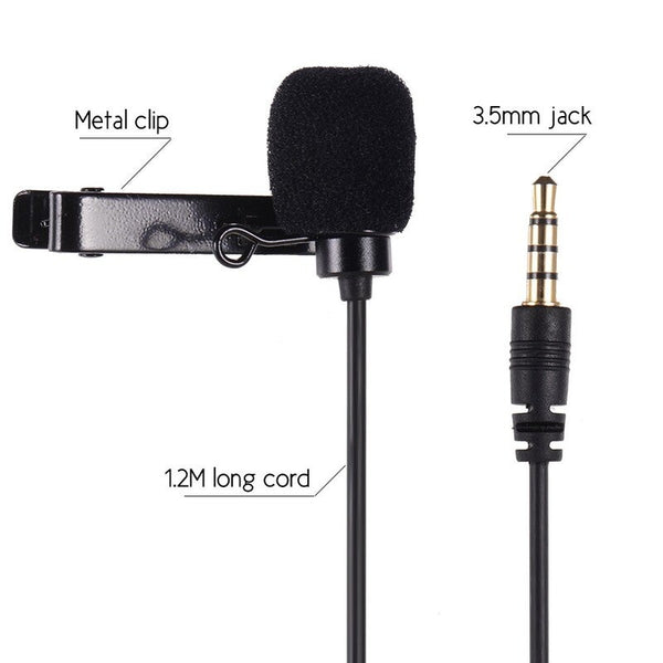 Lavalier Microphone Omni Directional Clip On Black