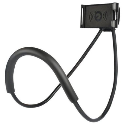 Lazy Bracket Neck Hanging Stand Holder For Iphone / Samsung Lg Xiaomi Black