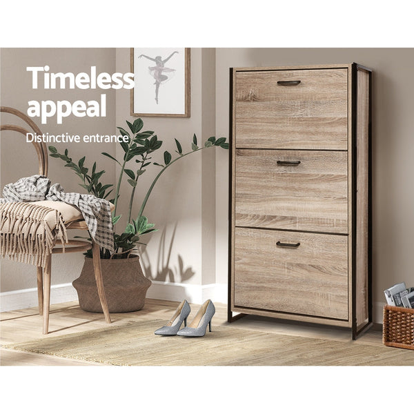 Artiss Shoe Cabinet Shoes Storage Rack Organiser Up To 24 Pairs Shelf Cupboard Metal Frame Shoe Cabinets