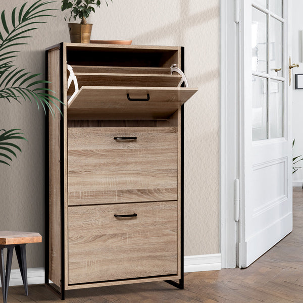 Artiss Shoe Cabinet Shoes Storage Rack Organiser Up To 24 Pairs Shelf Cupboard Metal Frame Shoe Cabinets