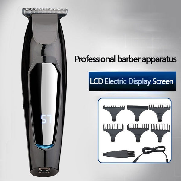 Lcd Digital Display Rechargeable Hair Clipper Retro Electric Salon Clippers & Trimmers