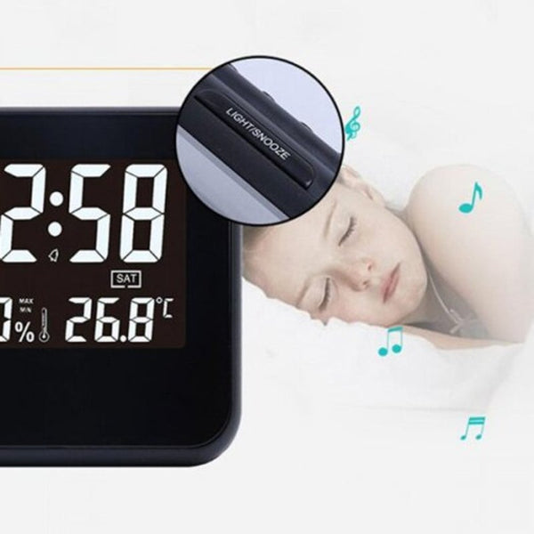 Lcd Digital Weather Station Clock Black Weather Stations