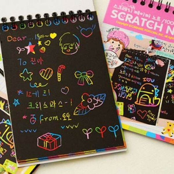 Ld B054 Diy Graffiti Child Colorful Scratch Painting Book Deep Sky Blue Kids Craft Kits