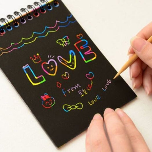 Ld B054 Diy Graffiti Child Colorful Scratch Painting Book Deep Sky Blue Kids Craft Kits