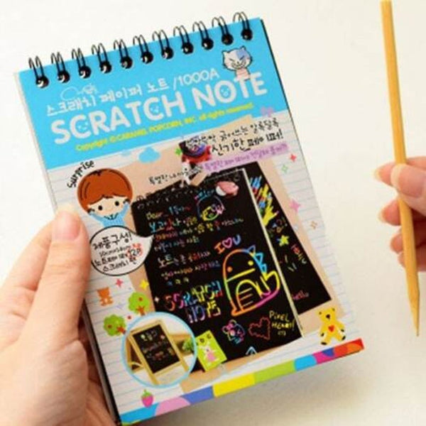 Ld B054 Diy Graffiti Child Colorful Scratch Painting Book Deep Sky Blue Kids Craft Kits