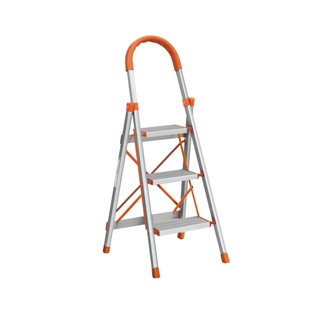 Giantz 3 Step Ladder Multi Purpose Folding Aluminium Light Weight Non Slip Platform Ladders