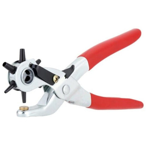 Leather Belt Hole Sewing Puncher Revolve Repair Tool Watchband Strap Plier Red Leather Punching Tools