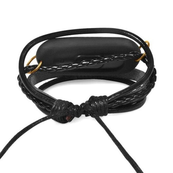 Leather Bracelet Watch Strap For Xiaomi Mi Band 3 Black Watch Bands