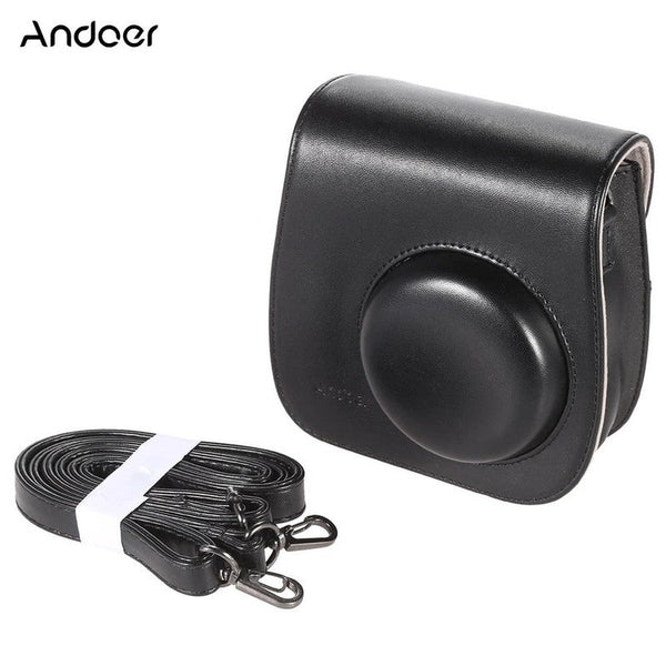 Leather Camera Case Bag Cover For Fuji Fujifilm Instax Mini8 Mini8s Single Shoulder Black Camera Cases Bags & Covers